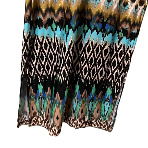 Klozlyne, Cap Sleeves, 95% Viscose, Slits, Maxi Dress, Multi, Size PM - Picture 6 of 9